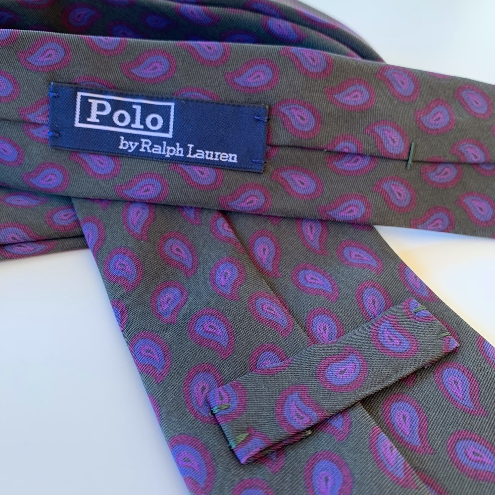 Polo By Ralph Lauren Purple Pattern Mens Tie